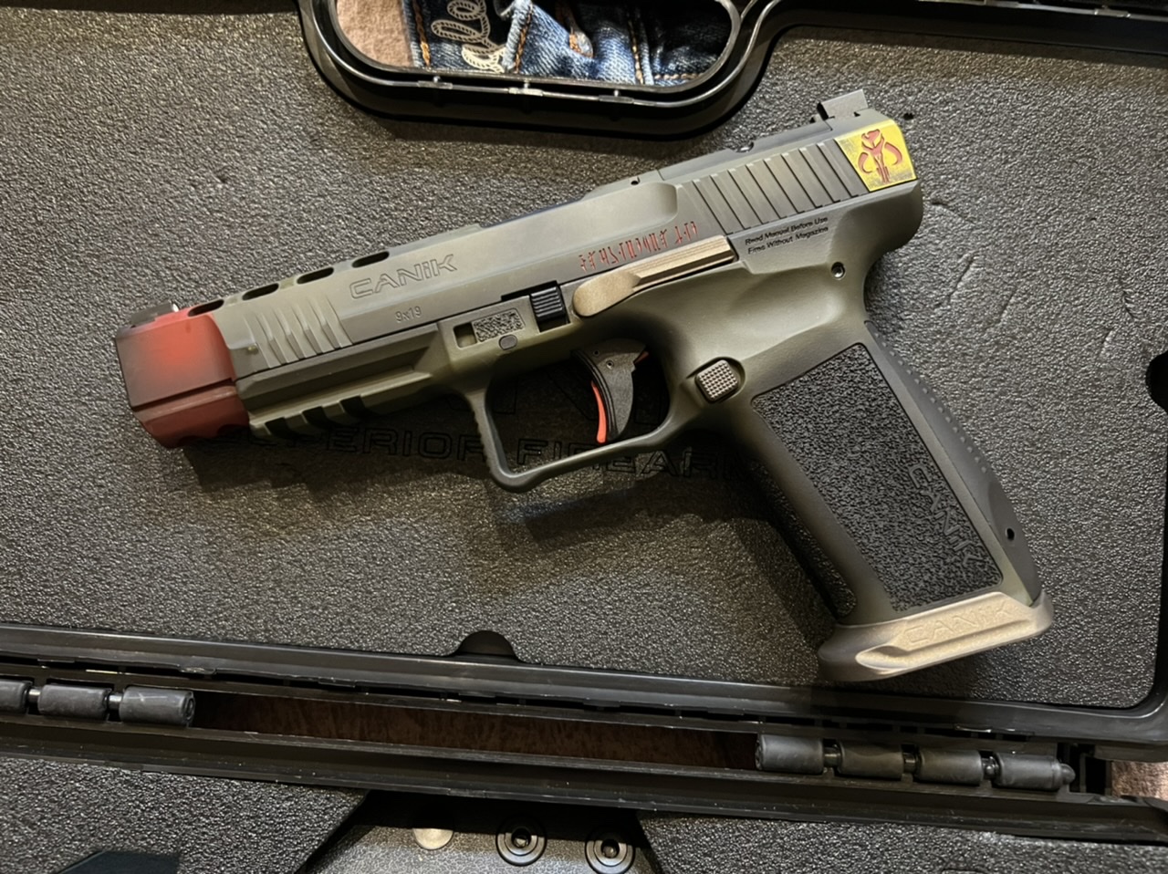 A real photo of Blowndeadline Limited Edition Battleworn Cerakote Canik Mete SFX 9mm 5.2" 20rd by Odinson (3)