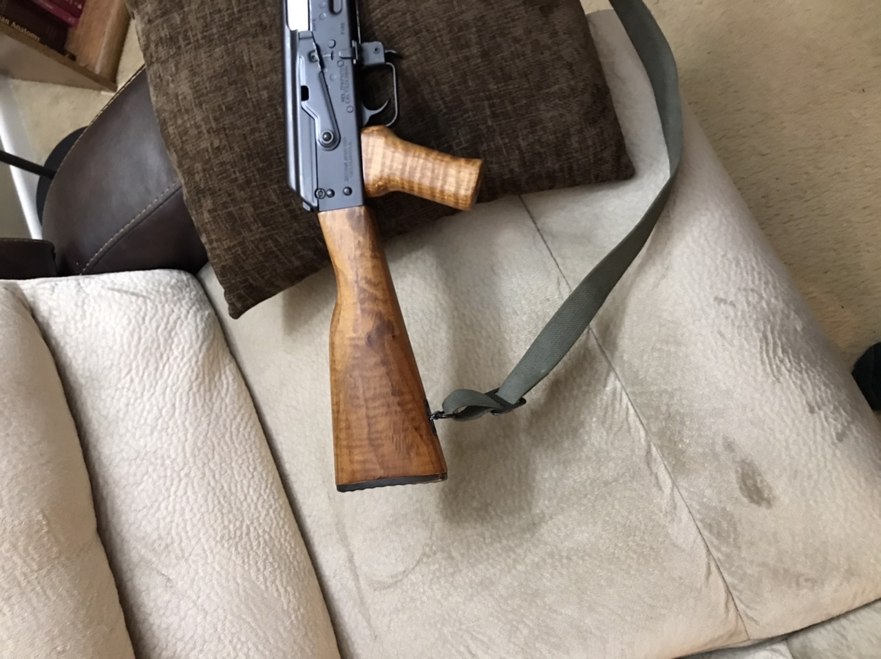 A real photo of Zastava Arms ZPAP M70 AK-47 Rifle 7.62x39 30rd 16.5" Chrome-Lined Barrel, Bulged Trunnion Light Maple Furniture - 10 FREE ADDITIONAL MAGAZINES WITH PURCHASE! by Zastava M70 ZPAP Light Maple - Tiger Stripe (3)