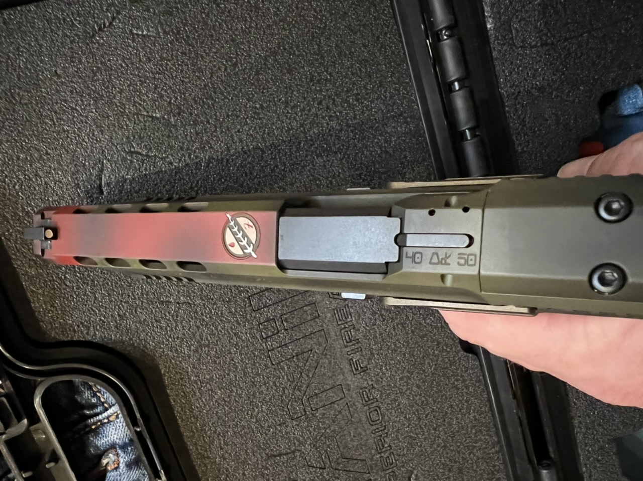 A real photo of Blowndeadline Limited Edition Battleworn Cerakote Canik Mete SFX 9mm 5.2" 20rd by Odinson (1)