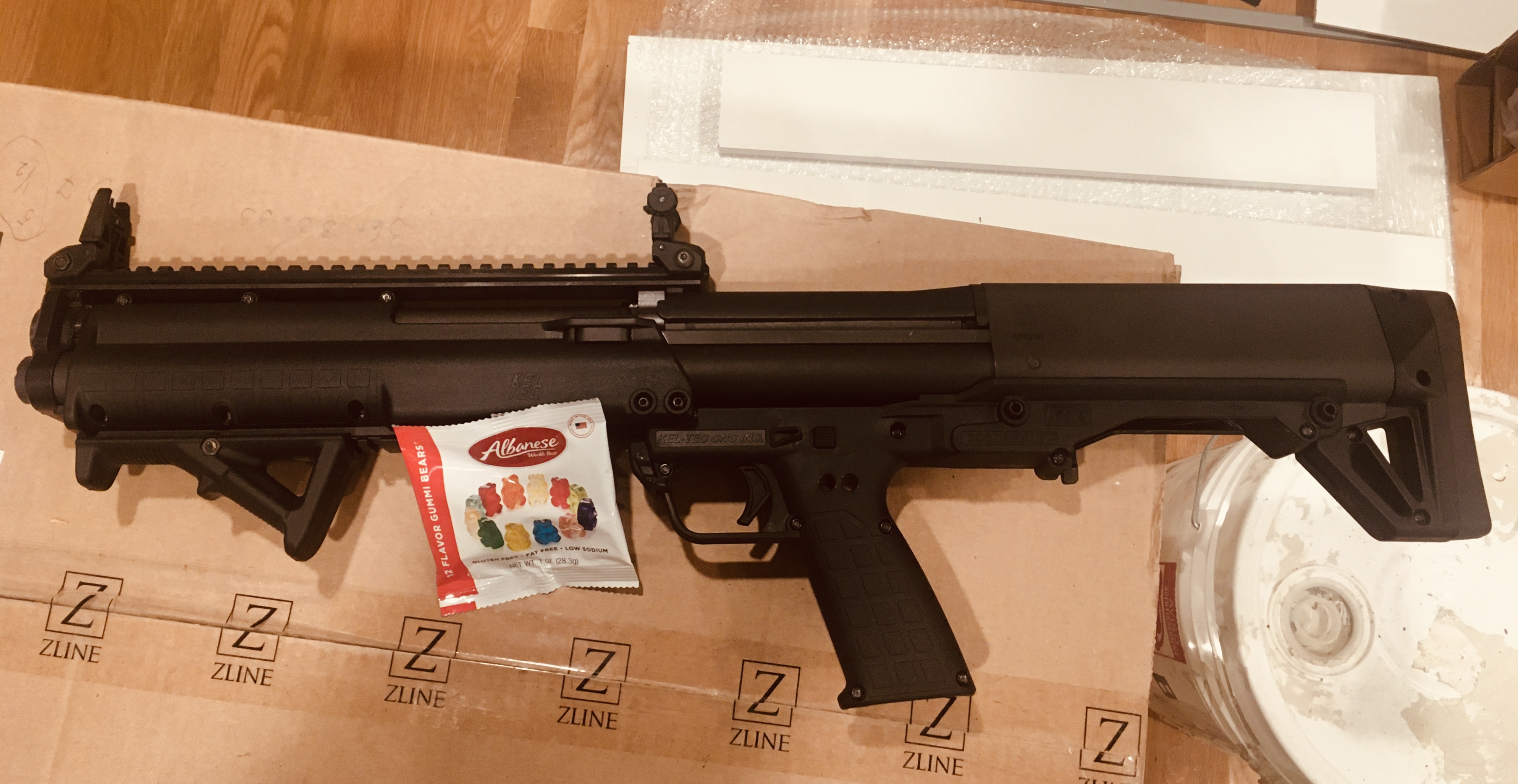 A real photo of Kel-Tec KSG Shotgun 12GA Accepts  3" or 2 3/4" 12/14rd 18.5" Cylinder Black  by Mat (1)