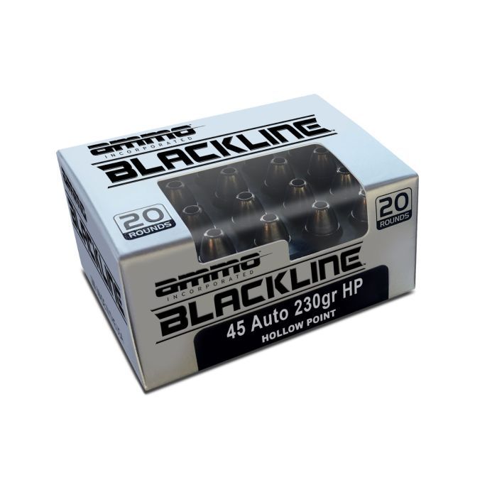 Ammo Inc. Blackline .45 ACP 230gr HP Ammo 50rd | Prepper Gun Shop