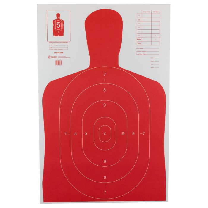 Target Flor's ACTION TARGET HIVIS FLOR RED B27E 100PK | Prepper Gun Shop