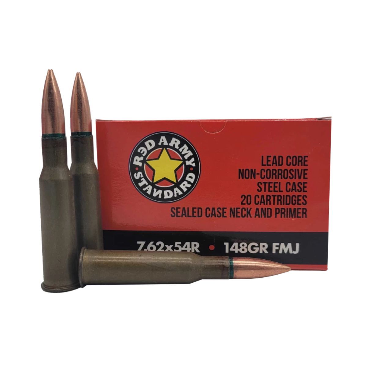 Red Army Standard 7.62x54R 148gr FMJ Ammo 20rd | Prepper Gun Shop