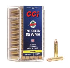 CCI 22WMR 30GR HP TNT GREEN 50 Rounds