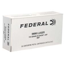 Federal Classic 9mm Luger Ammo 115 Grain Hi-Shok JHP - 50rd