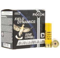 Fiocchi Field Dynamics Dove & Quail 20 Gauge 2.75" 7/8 oz 8 Shot - 25rd