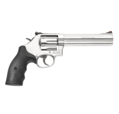 Smith & Wesson 686 L-Frame Revolver 357 Magnum w/ Satin Stainless Finish, Adjustable Rear Sight & Rubber Grip 6rd
