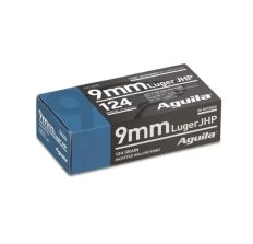 Aguila Handgun Ammunition 9mm Luger 124gr JHP 500rd Case