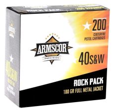Armscor .40 S&W Rock Pack Pistol Ammunition 180 Grain FMJ 200rd