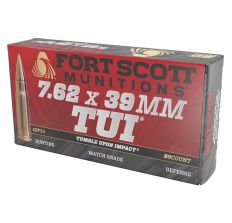 Fort Scott Munitions TUI 7.62x39 117gr Solid Copper 20rd Box