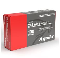 Aguila Ammunition .243 Win Rifle Ammunition 100 Grain Boat Tail Soft Point 20rd Box