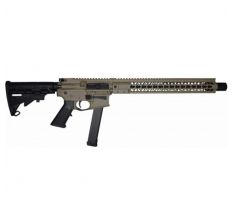 Brigade MFG BM-9 AR Rifle 9mm 16" Barrel W/Faux Can 15" U-LOC Rail (1) 33rd Glock Style Magazine - FDE