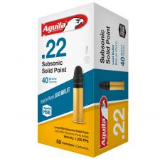 Aguila Ammunition 22lr Subsonic 40gr Solid Point 50rd Box