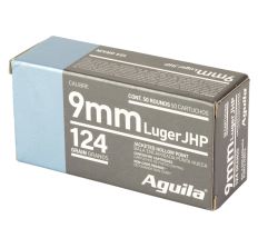 Aguila Handgun Ammunition 9mm Luger 124gr JHP - 50rd