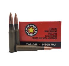 Red Army Standard 7.62x54R 148gr FMJ 20rd Steel Case