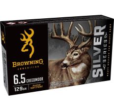 Browning Ammo Silver 6.5 Creedmoor 129gr Plated Soft Point 20rd Box