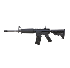 Bushmaster M4 Patrolman's Flat Top AR15 Rifle Black 5.56NATO 16" Barrel M4 Handguard A2 Flash Hider M4 Collapsible Stock FlipUp Rear Sight