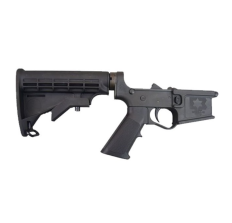 E3 Arms Omega-15 Polymer Complete AR15 Lower Receiver Black M4 Buttstock Gen II