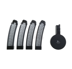 F5 9mm Scorpion Drum Plus 4 32rd Manticore Smoke Magazines