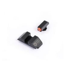 Night Fision Glock Tritium Night Sight Set - Orange Front | Black Square Notch Rear | Fits Glock 17, 17L, 19, 22, 23, 24, 25, 26, 27, 28, 31, 32, 33, 34, 35, 37, 38, 39