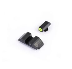 Night Fision Glock Tritium Night Sight Set - Yellow Front | Black Square Notch Rear | Fits Glock 17, 17L, 19, 22, 23, 24, 25, 26, 27, 28, 31, 32, 33, 34, 35, 37, 38, 39