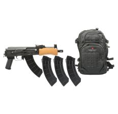 Century Arms Mini Draco AK Pistol 7.62x39 7.75" 4-30rd Mags & AWS Backpack Wood Furniture