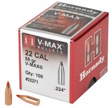 Hornady V-MAX 22 Caliber 55Gr V-Max 100ct