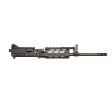 FightLite MCR DUALFEED AR15 Upper Assembly Black 5.56 NATO 16.25” QuickChange Barrel Accepts AR15 Magazines & M27 Linked Ammunition MLOK RailInterface System RipBrake Muzzle Compensator