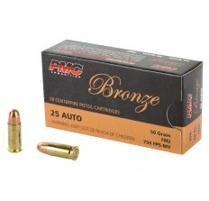 PMC BRONZE 25ACP 50GR FMJ - 50RD BOX