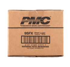 PMC SFX 9mm Luger Handgun Ammunition - 124 Grain SFHP, 1000 Round Case, Free Shipping