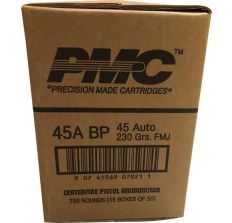 PMC Bronze Battle Pack (BP) .45 ACP Handgun Ammunition 230 Grain FMJ 750rd - (3 Battle Pack) Case