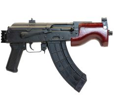 Century Arms Romanian Micro Draco Stamped AK47 Pistol Black 7.62x39 6" Barrel Red Wood Handguard