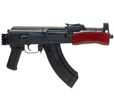 Century Arms Romanian Mini Draco Stamped AK47 Pistol Black 7.62x39  7.75" Barrel Red Wood Handguard