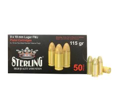 Sterling 9mm 115gr FMJ Brass 50rd