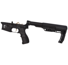 FosTech Complete Tech15 Forged AR15 Lower Receiver Black Flag Logo MFT Minimalist Stock