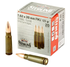 Sterling Steel Cased 7.62x39 123gr FMJ 20rd Box