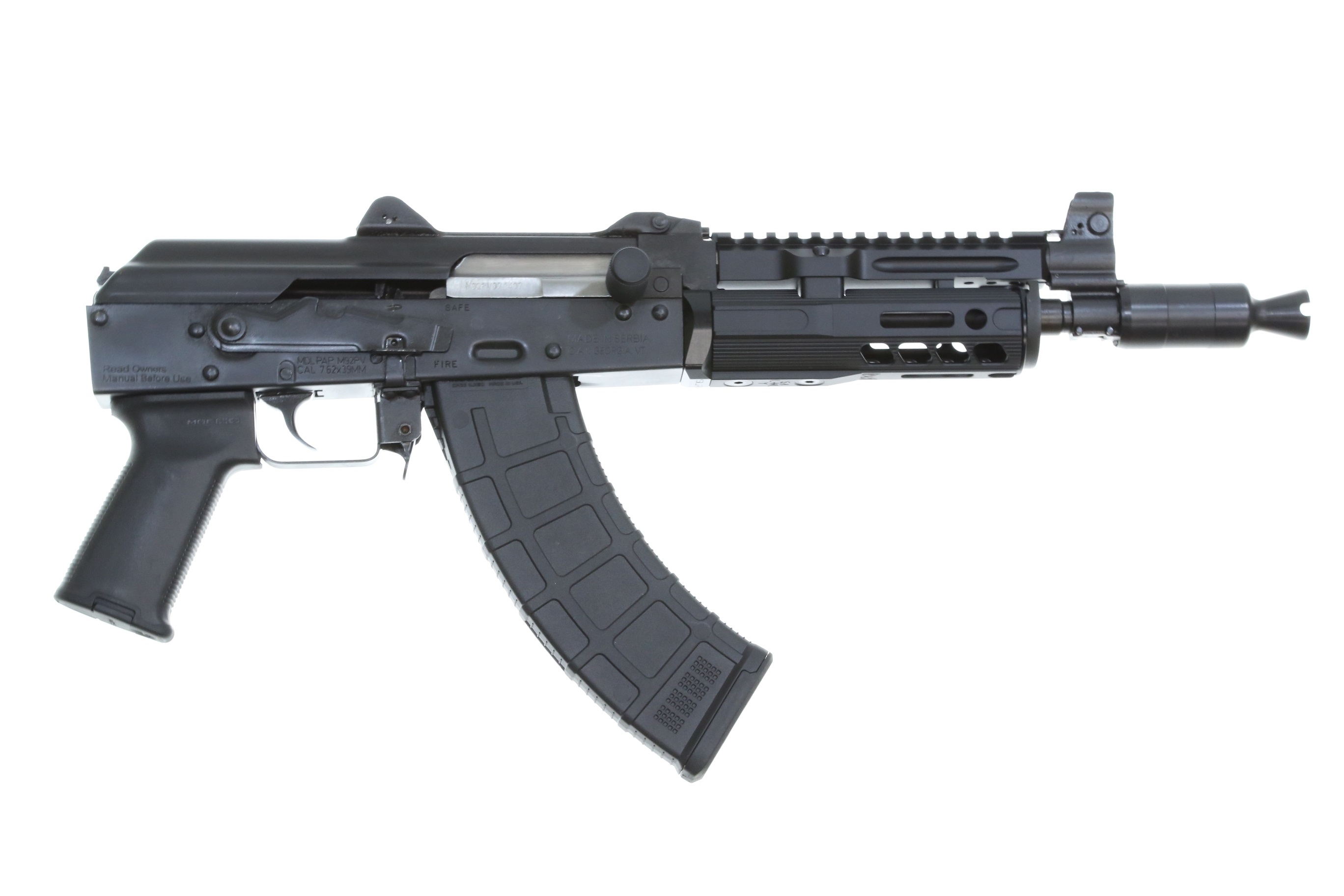 Century’s PAP M92 PV AK-style pistol has a 10" cold hammer-forged barr...