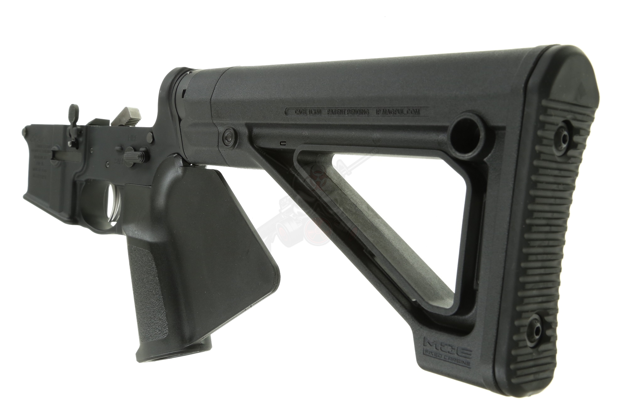Anderson CA LEGAL Complete AR15 Lower with Grip Fin & fixed Magpul MOE Stock FEATURELESS