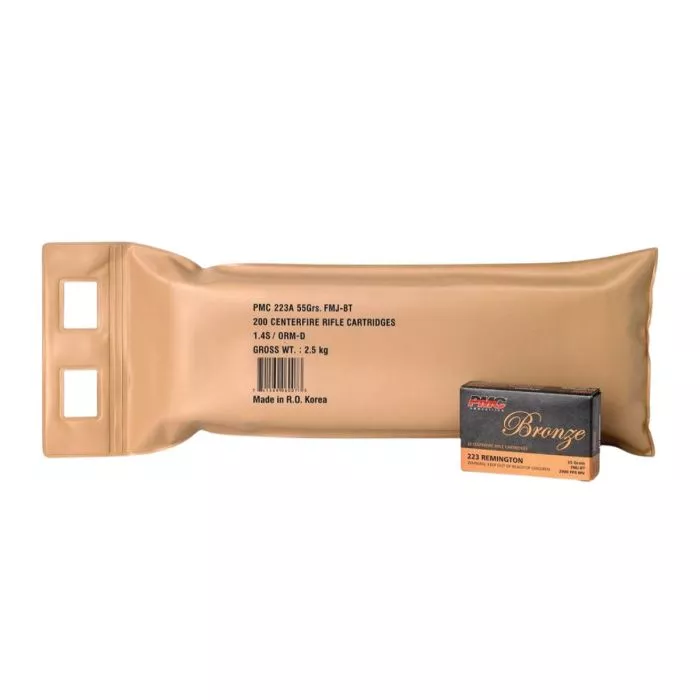 PMC Bronze .223 Remington 55gr FMJ Ammo 200rd | Prepper Gun Shop