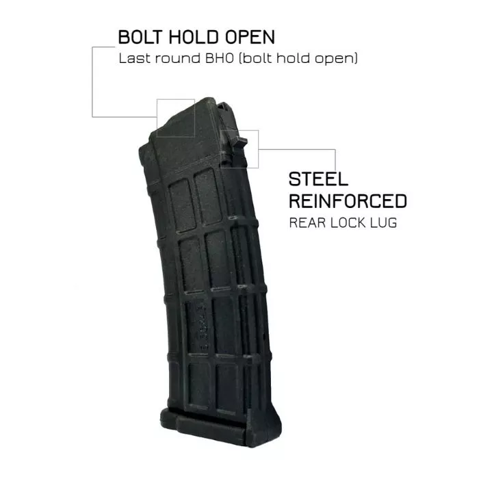 個人装備 hybrid 5.56 magazine Shingle,6/9 Zastava ZPAP85 5.56x45/.223 30rd Bolt Hold Open Magazine - Black